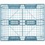 40 x 48 Stackable FDA FM Approved Fire Retardant 3 Runner Plastic Pallet - Blue - Polymer Solutions ProGenic 5in - HDPE - FM 3-Runner in Blue OWS PP-O-40-S4FM.3R-Blue Bottom Head On 