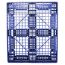 40 x 48 Stackable Fire Retardant Plastic Pallet - Blue - Polymer Solutions ProGenic-LD OWS PP-O-40-S4FM-Blue Standing Bottom HeadOn
