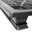 40 x 48 Stackable Mid-Duty 3 Runner Plastic Pallet With Safety Lip - Assembled - Black - OWS PP-O-40-SM7A-L - Repose Top Repose Corner Top