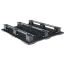 40 x 48 Stackable Mid-Duty 3 Runner Plastic Pallet With Safety Lip - Assembled - Black - OWS PP-O-40-SM7A-L - Repose Bottom