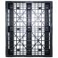 40 x 48 Stackable Mid-Duty 3 Runner Plastic Pallet With Safety Lip - Assembled - Black - OWS PP-O-40-SM7A-L - Headon Top