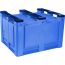 40 x 48 x 31 Solid Wall Container w/ Short Side Runners - Blue - OWS CP-S-40-F-SS-Blue Decade M40SBL3 - Bottom