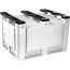 40 x 48 x 31 Solid Wall Container w/ Short Side Runners - White - OWS CP-S-40-F-SS-White - Bottom