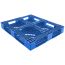 40 x 48 Mid-Duty Stackable 6 Runner Plastic FDA Pallet - Blue - Plasgad PG140 Blue OWS PP-O-40-S-140-Blue Repose Bottom
