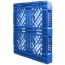 40 x 48 Mid-Duty Stackable 6 Runner Plastic FDA Pallet - Blue - Plasgad PG140 Blue OWS PP-O-40-S-140-Blue 34 Standing