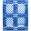 40 x 48 Mid-Duty Stackable 6 Runner Plastic FDA Pallet - Blue - Plasgad PG140 Blue OWS PP-O-40-S-140-Blue Standing Top