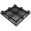 43.3 x 43.3 Nestable Plastic Pallet w/ Safety Lip - Medium Duty - Black - OWS PP-O-4343-NM9 Plasgad PG1111-7 - Repose Bottom