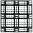 43.3 x 43.3 Nestable Plastic Pallet w/ Safety Lip - Medium Duty - Black - OWS PP-O-4343-NM9 Plasgad PG1111-7 - Standing Bottom Headon