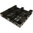 43 x 43 Rackable Stackable Plastic Pallet - Black - 3 Runners - DIRML9001 - PP-O-4343-R1.3R-Black Repose Bottom
