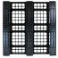 43 x 43 Stackable Plastic Pallet w Safety Lip - 3 Runners - Black - OWS PP-O-4343-SM9 Plasgad PG4343 Plastic Pallet 43X43 Black Par.Rim OD + 3 Skids - Standing Bottom Headon
