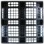 PG4343 Assembled Plastic Pallet 43X43 Black Par.Rim OD + 3 Skids - Standing Top Headon
