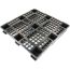 45 x 45 Stackable Open Deck Plastic Pallet w Safety Lip - 3 Runners - Black - Unassembled - OWS PP-O-4545-SM9 Plasgad PG4545 - Repose Top