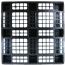 45 x 45 Stackable Open Deck Plastic Pallet w Safety Lip - 3 Runners - Black - Unassembled - OWS PP-O-4545-SM9 Plasgad PG4545 - Top