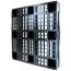 45 x 45 Stackable Open Deck Plastic Pallet w Safety Lip - 3 Runners - Black - Assembled - OWS PP-O-4545-SM9A Plasgad PG4545 - Three Quarter Profile